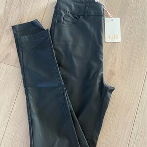 Zara Shiny Black Leatherette Trousers